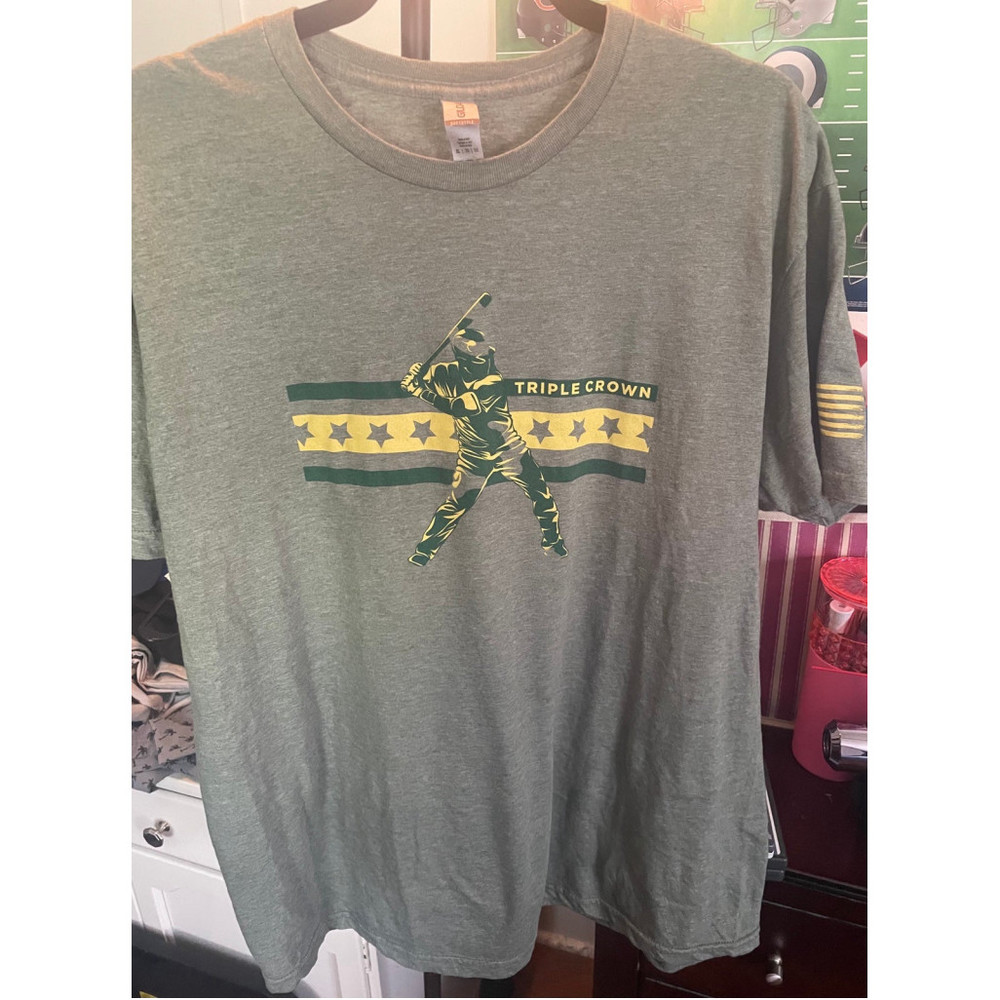 Triple Crown T Shirt with Flag Logo on Sleeve